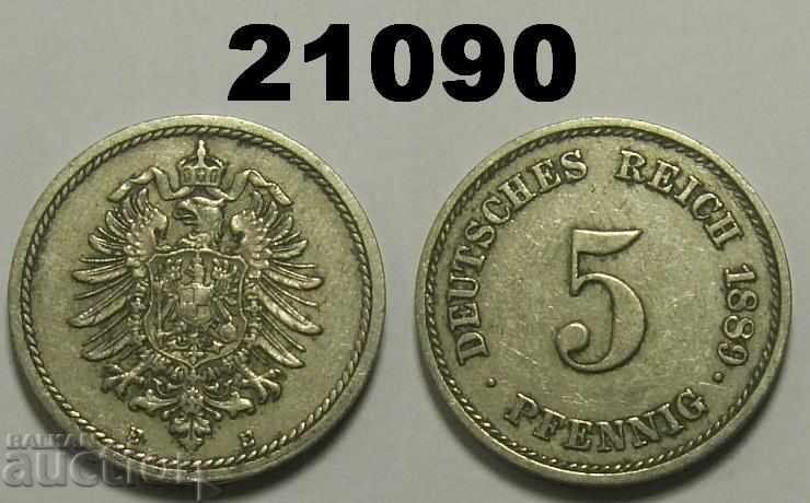Germany 5 pfennig 1889 E