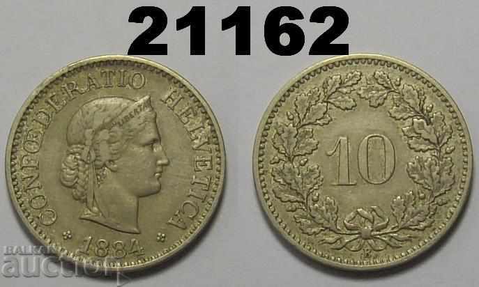 Швейцария 10 рапен 1884