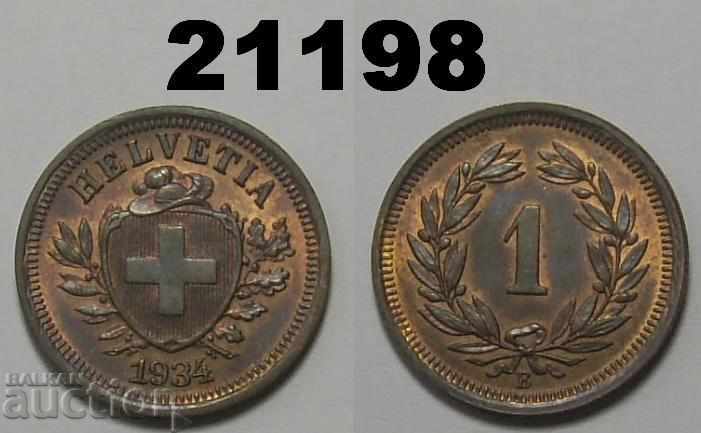 Швейцария 1 рапен 1934 UNC
