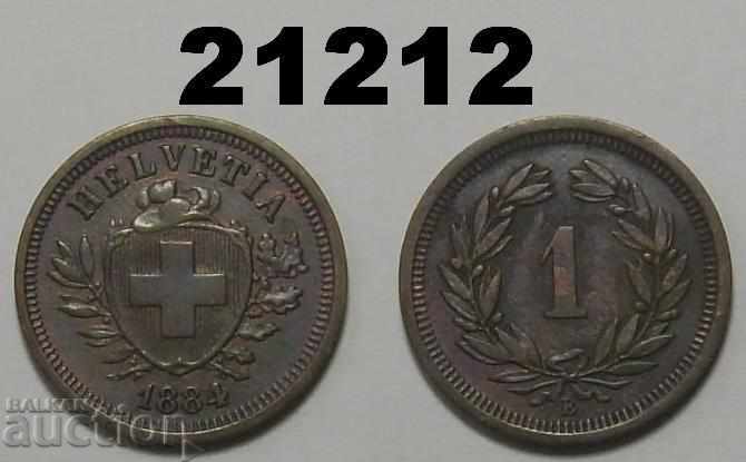 Швейцария 1 рапен 1884 XF+