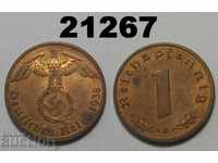 Germania 1 Reich Pfennig 1938 A