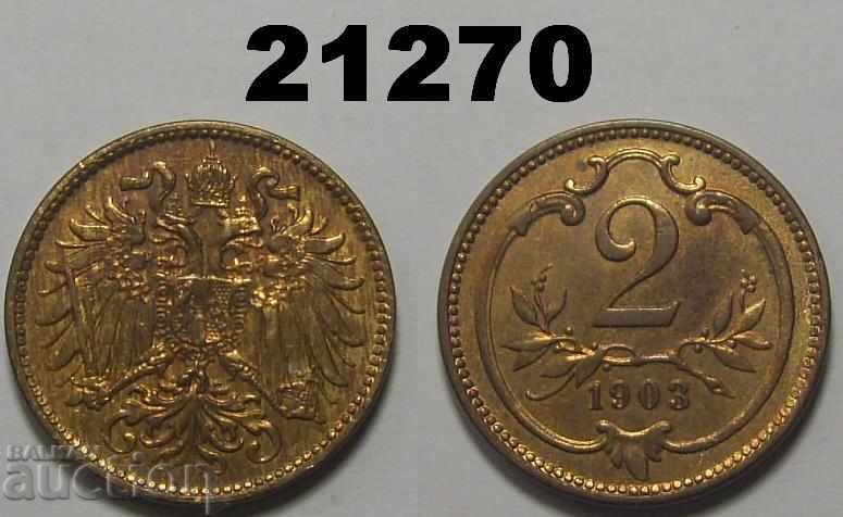 Австрия 2 хелера 1903
