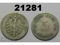 Low 9 !! Germany 5 pfennig 1889 G