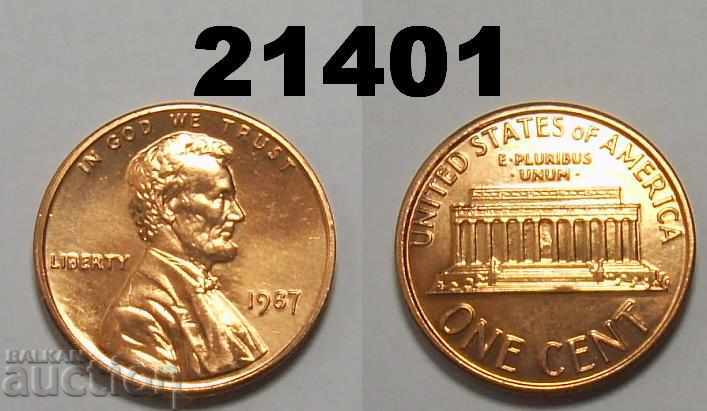 САЩ 1 цент 1987