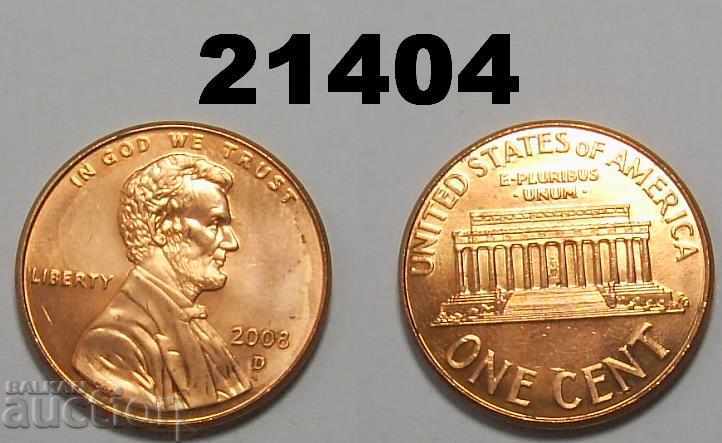 САЩ 1 цент 2008 D
