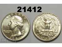 United States ¼ dollar 1987 D UNC