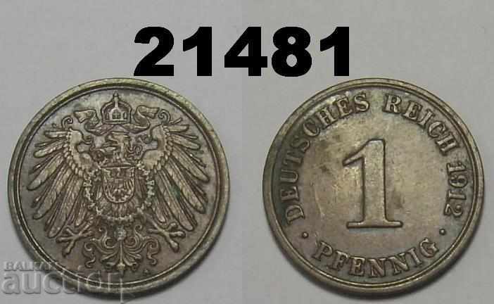 Germany 1 pfennig 1912 A