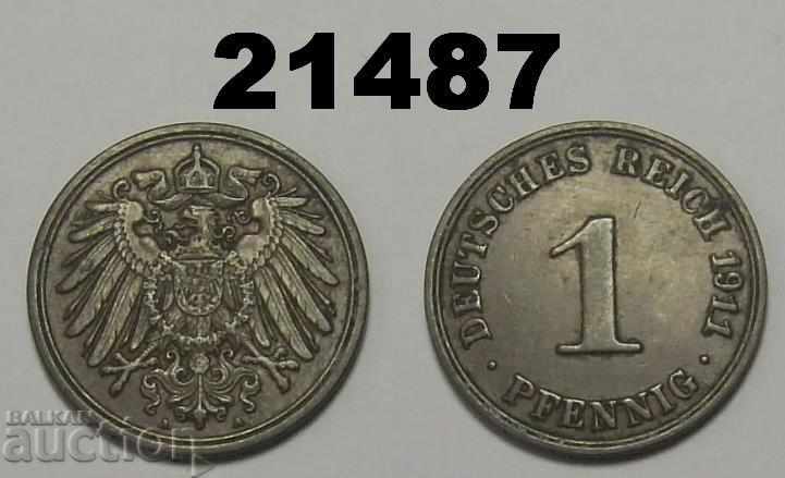 Германия 1 пфениг 1911 A