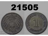 Германия 1 пфениг 1908 D