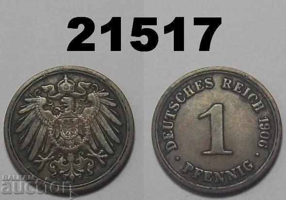 Германия 1 пфениг 1906 D