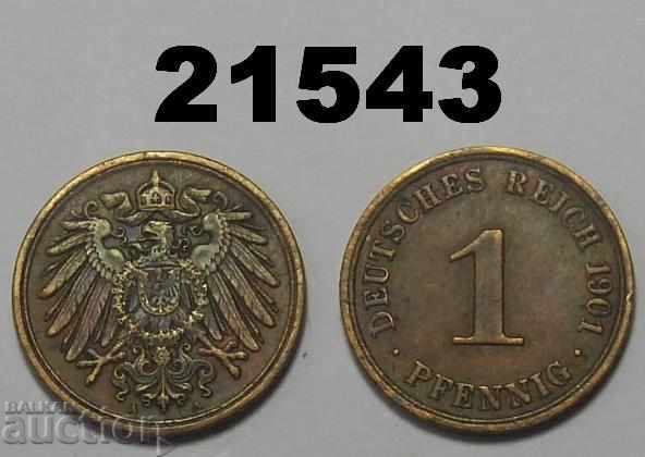 Germany 1 pfennig 1901 A
