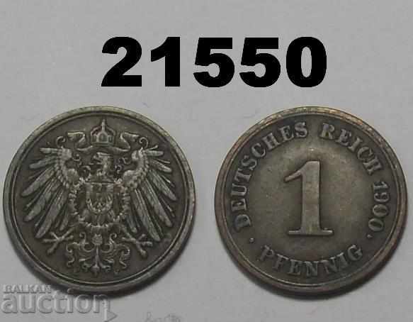 Германия 1 пфениг 1900 E