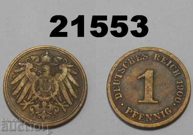 Германия 1 пфениг 1900 J