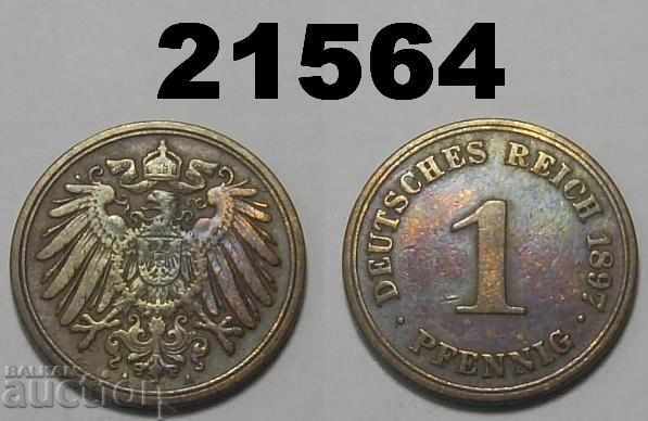 Germany 1 pfennig 1897 A