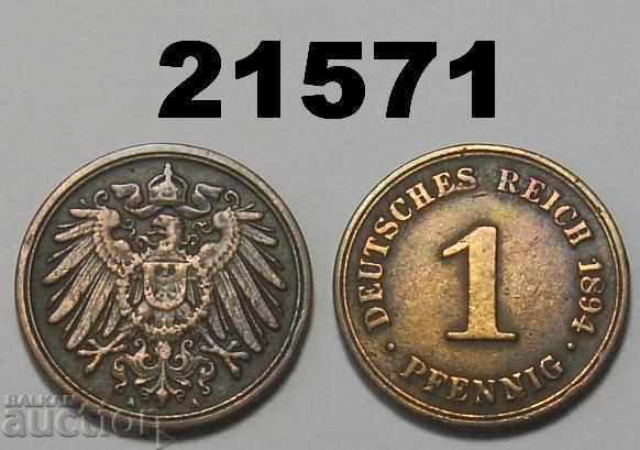 Германия 1 пфениг 1894 A