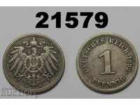 Германия 1 пфениг 1892 Е