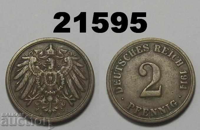 Germany 2 pfennigs 1914 A
