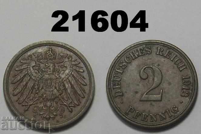 Germany 2 pfennigs 1912 A