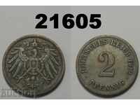 Germany 2 pfennigs 1912 D