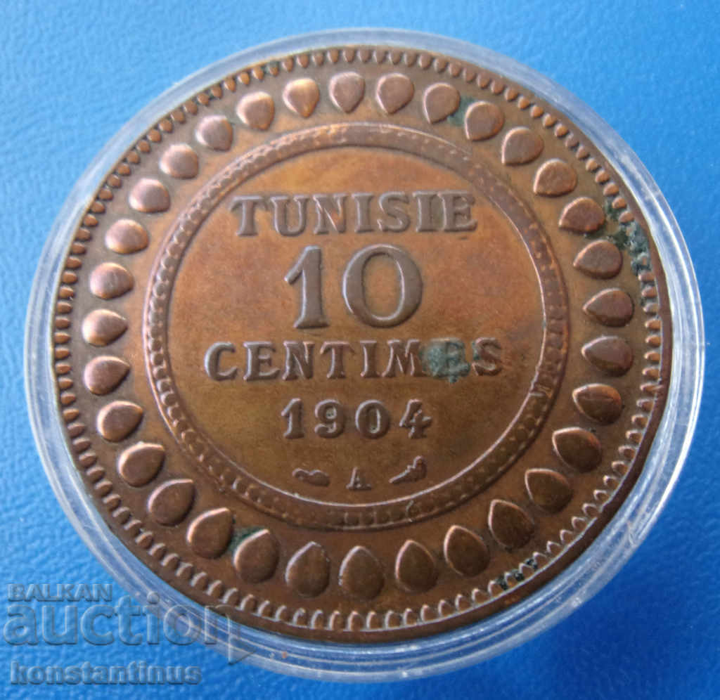 Tunisia 10 Centim 1904 A Paris Rare