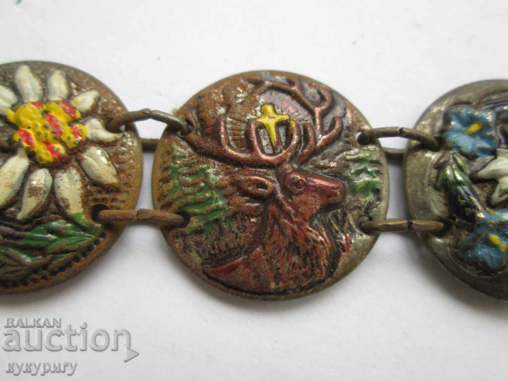 Auction  Old antique German alpine mountaineering bracelet