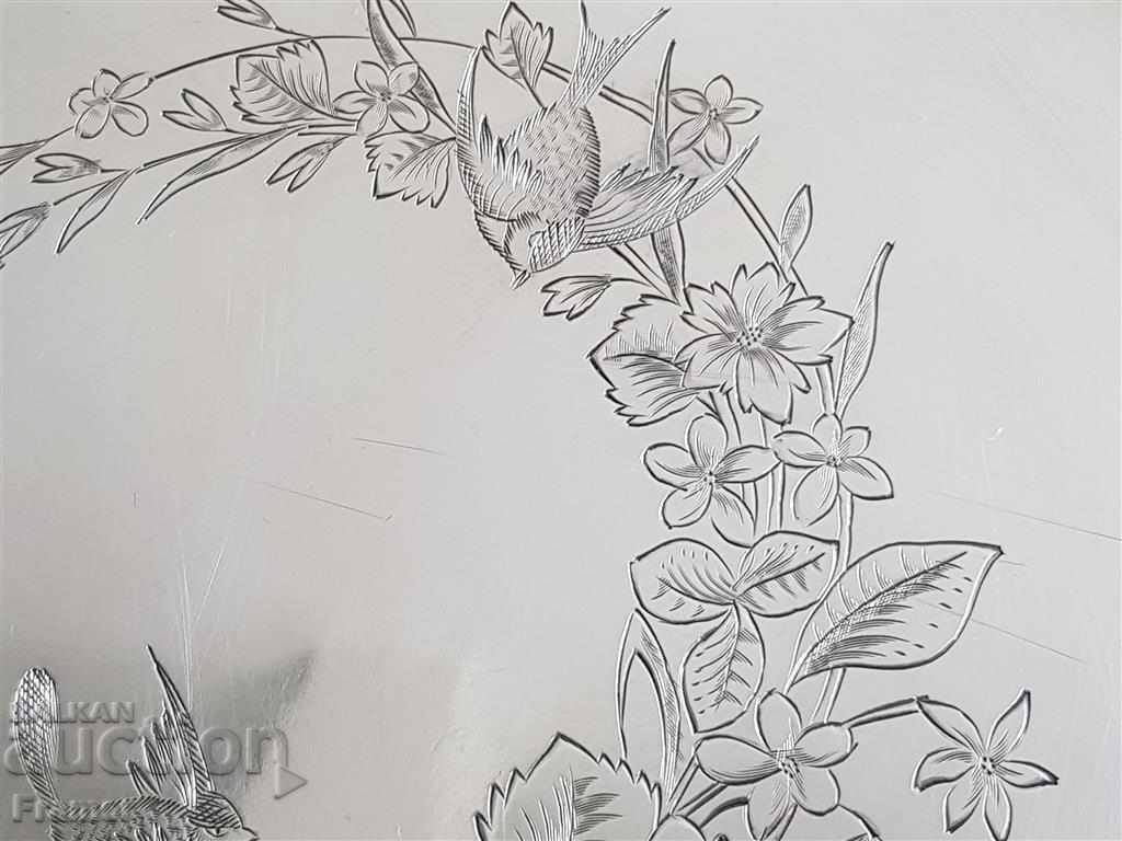 Russian Empire 84 silver tray Art Nouveau style Moscow 19th century - 5