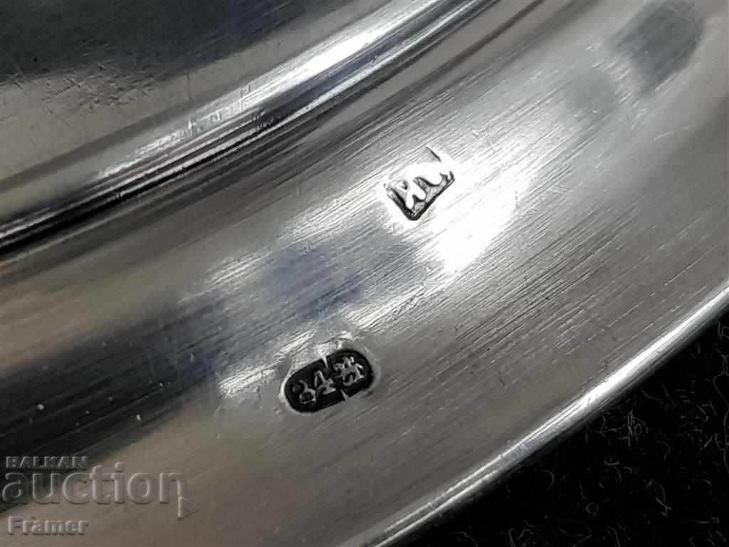 Russian Empire 84 silver tray Art Nouveau style Moscow 19th century - 7