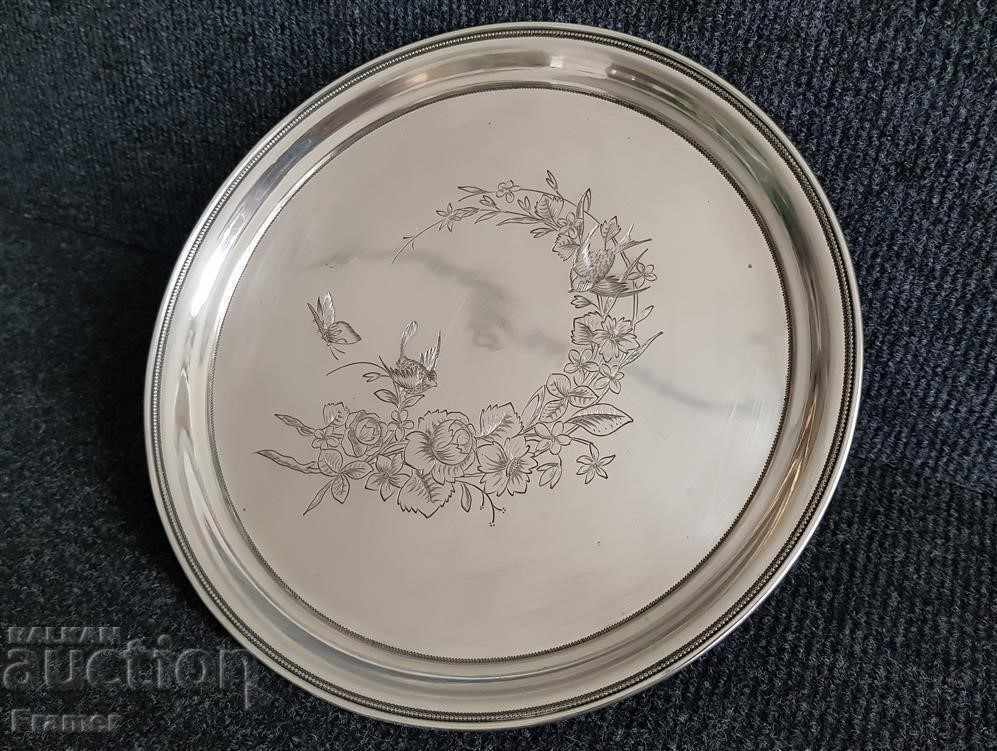Russian Empire 84 silver tray Art Nouveau style Moscow 19th century