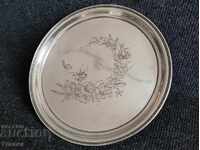 Руска Империя 84 сребърен поднос сецесион стил Москва 19 век