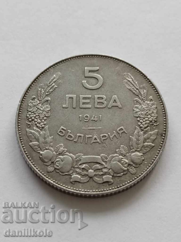 * $ * Y * $ * BULGARIA - 5 BGN 1941 - EXCELLENT * $ * Y * $ *