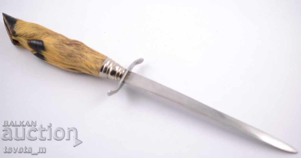 Knife, dagger with a doe's foot handle