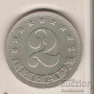 + Iugoslavia 2 dinari în 1963