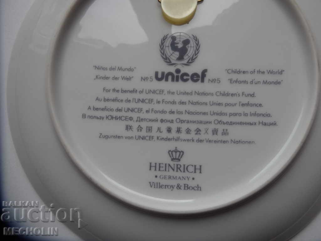 old collectible wall plate HEINRICH UNICEF 5 - 6 old collectible wall plate HEINRICH UNICEF 5 - 6