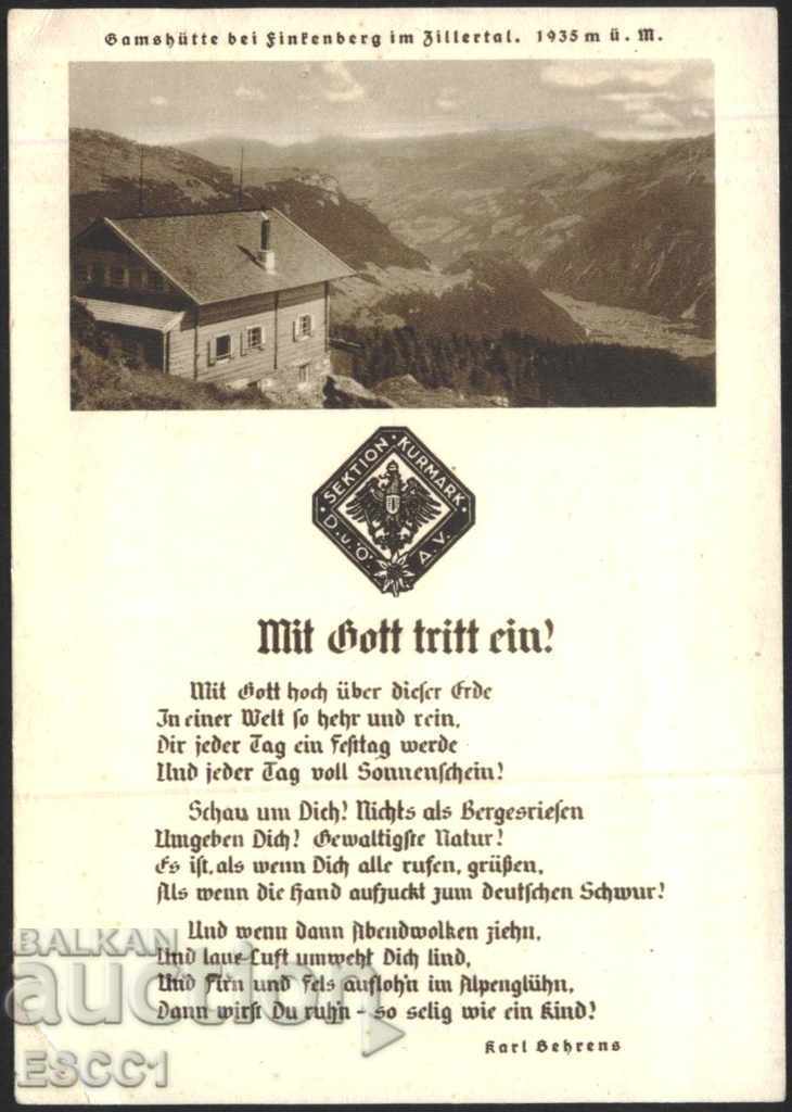 Пощенска картичка Цилертал Хижа Дивата коза пре 1939 Австрия