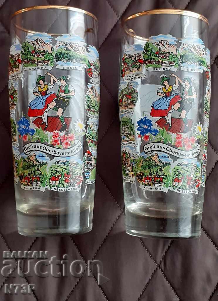 GLASS. GLASSES. COLLECTION. BEER. MADE IN GERMANY. - 6 GLASS. GLASSES. COLLECTION. BEER. MADE IN GERMANY. - 6