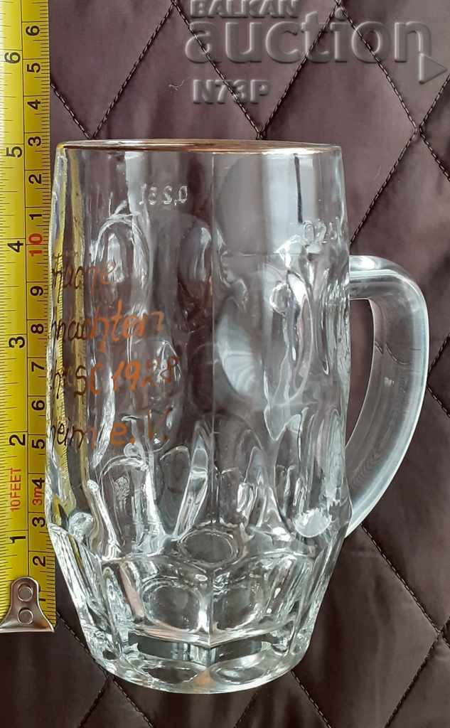 GLASS. HALBA. C.N.G. 1928 BEER. - 5 GLASS. HALBA. C.N.G. 1928 BEER. - 5
