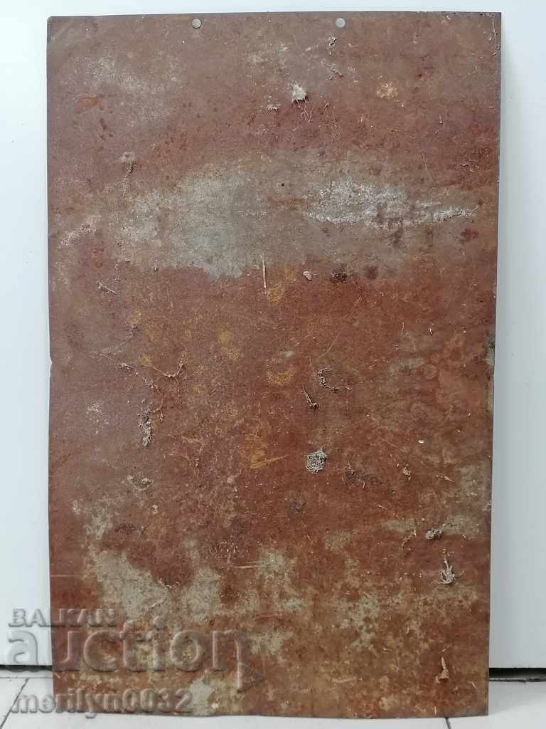 Social propaganda calendar on sheet metal photo advertisementNRB - 7 Social propaganda calendar on sheet metal photo advertisementNRB - 7