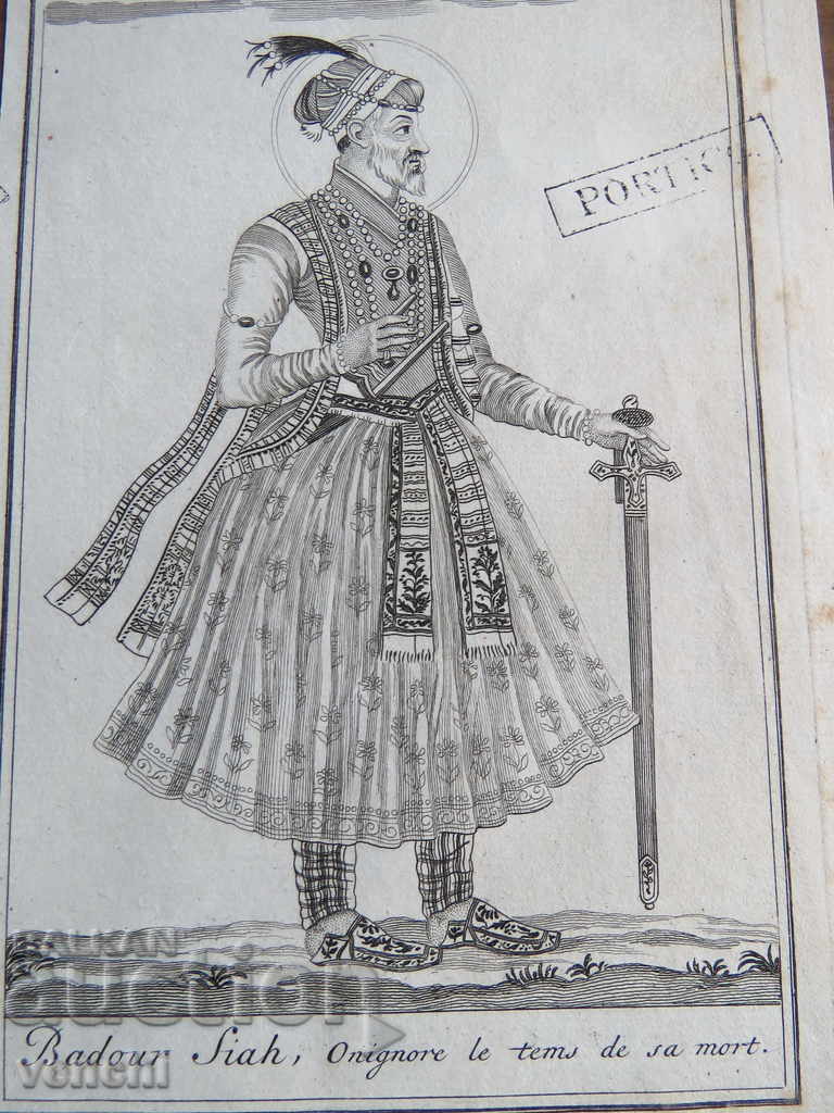 18th CENTURY - ENGRAVING - INDIA CLOTHES RULERS - ORIGINAL