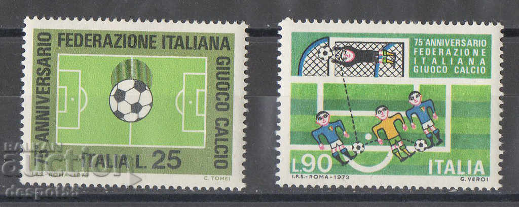 1973. Italia. 75 de ani de la Federația Italiană de Fotbal.