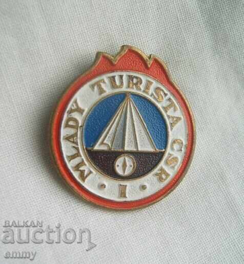 Badge "Young Tourist," Czechoslovakia