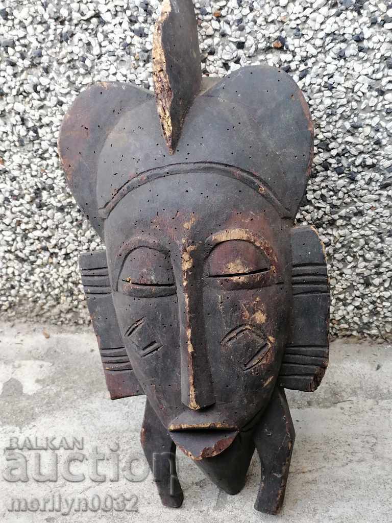 Very old African mask carving interior beauty