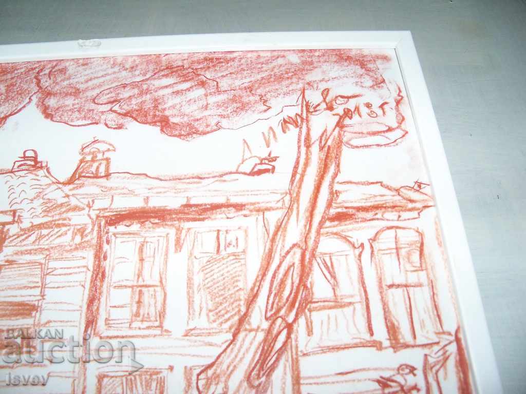 "Old houses" painting by the artist Desislava Ilieva with price 53.00 BGN | € 27.10