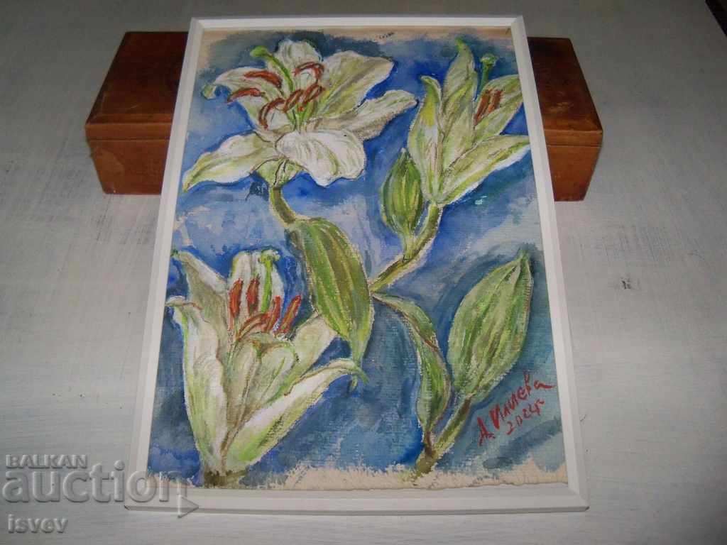 Licitație Acuarelă „Lilium” în glugă. Desislava Ilieva