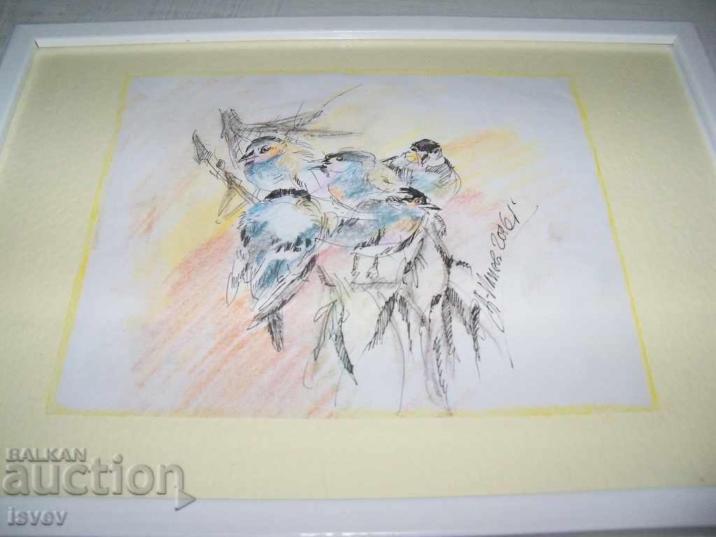 "Birds" painting by the artist Desislava Ilieva with price 43.00 BGN | € 21.99 "Birds" painting by the artist Desislava Ilieva with price 43.00 BGN | € 21.99