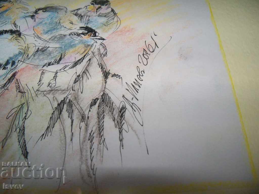 Auction "Birds" painting by the artist Desislava Ilieva Auction "Birds" painting by the artist Desislava Ilieva