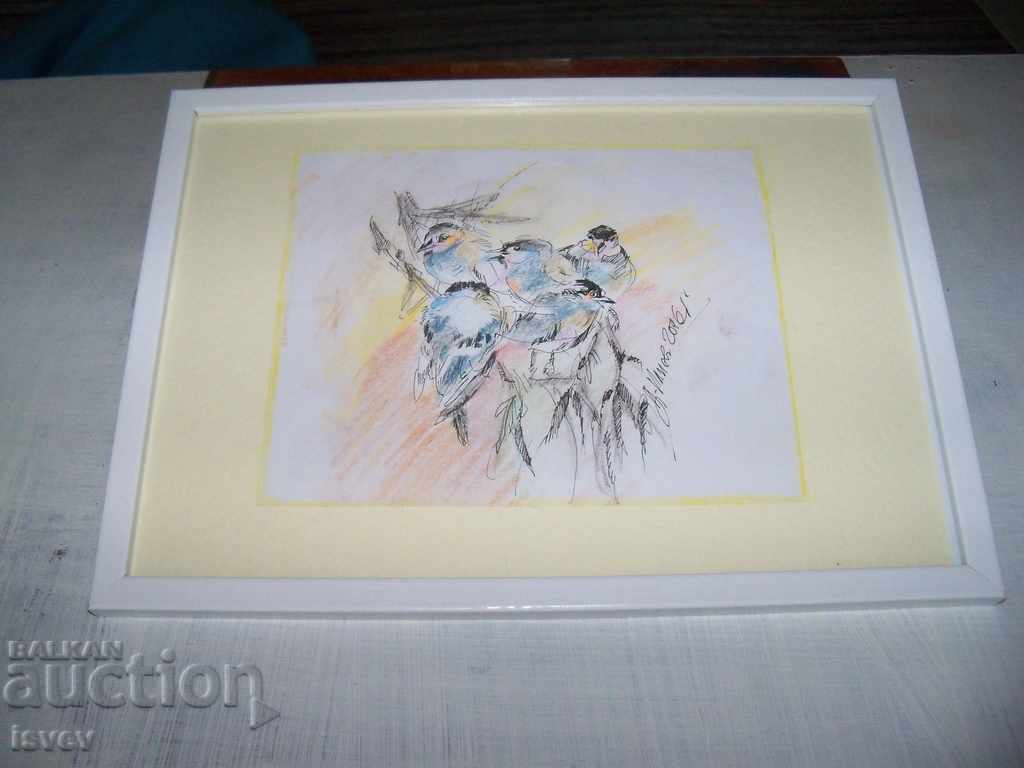 Delivery of "Birds" painting by the artist Desislava Ilieva Delivery of "Birds" painting by the artist Desislava Ilieva