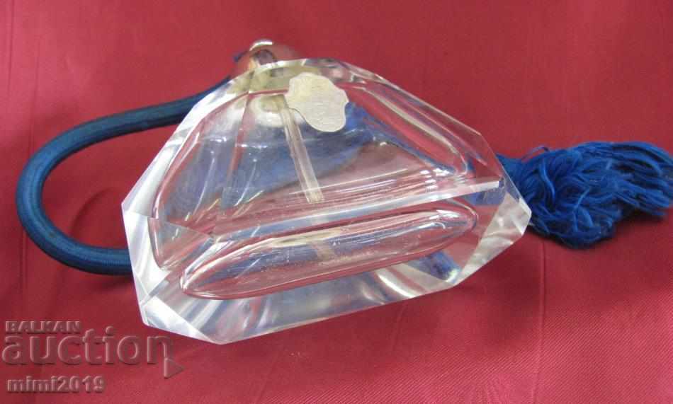 Vintage Crystal Perfume Bottle with label - 5