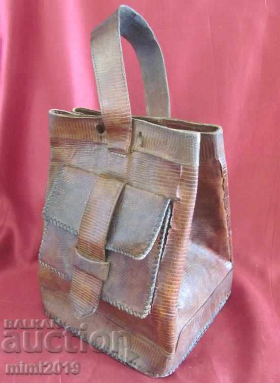 Vintage τσάντα από δέρμα φιδιού