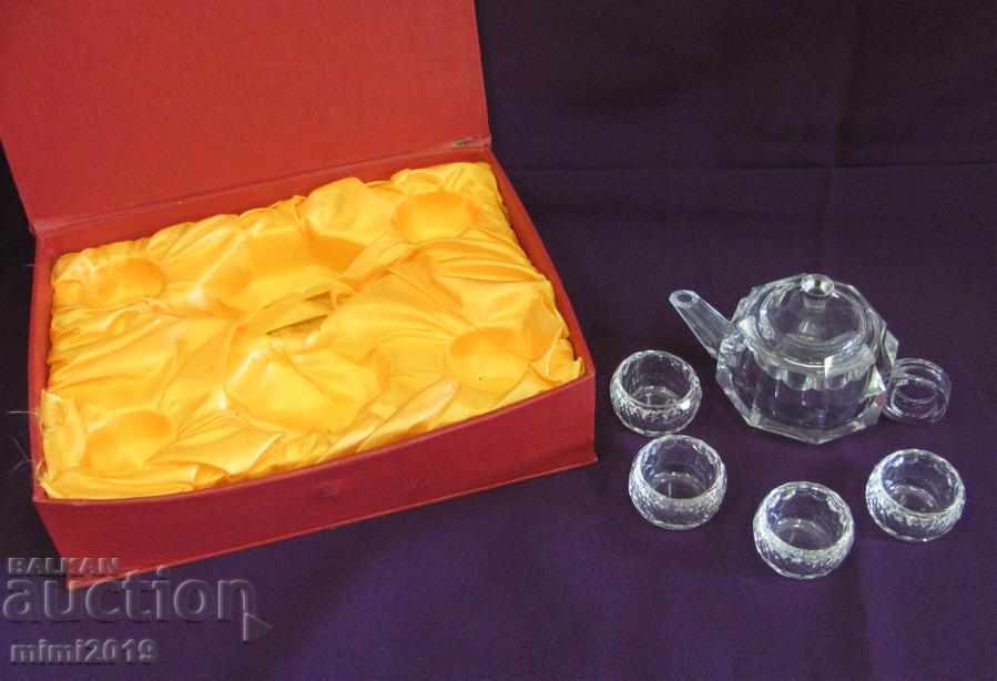 Auction  Vintage Crystal Japanese Sake Service