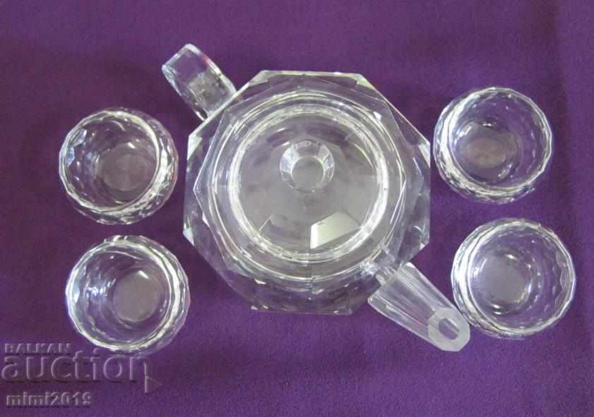 Vintage Crystal Japanese Sake Service - 5